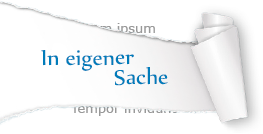 In eigener Sache